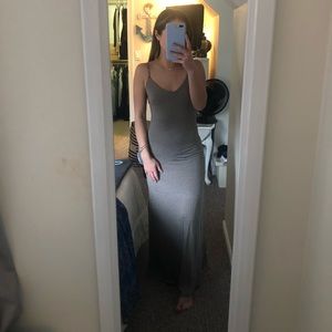 Forever 21 horizontal black&tan stripe maxi dress